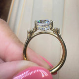 "Zena" Round Cut 2 Carat Trilogy 18kt Yellow Gold Engagement Ring UHRB10 HEERA DIAMONDS