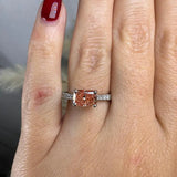 "Zilia" Pink Lab Grown Emerald Cut Diamond Shoulder Engagement Ring HEERA DIAMONDS