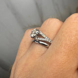 "Zyne" Round Cut Diamond Shoulder Matching Set Engagement Ring HEERA DIAMONDS