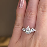 "Madeline" Three Stone Pear Cut Diamond Trilogy Engagement Ring 3SPS02