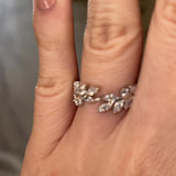 "Wren" Leaf and Branch 0.85ct Diamond Open Eternity Ring ET58