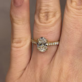 "Raquel" Hidden Under Halo 1.90 Carat Oval Cut Diamond Shoulders Yellow Gold Engagement Ring
