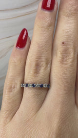 "Loon" Round Cut 0.40 Carat Diamond Sapphire Platinum Eternity Ring