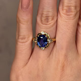 "Miranda" Art Deco Star Blue Cushion Cut Diamond Engagement Ring