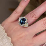 "Blue" 4 Carat Oval Cut Blue Sapphire Gem Eye Shape Diamond Engagement Ring