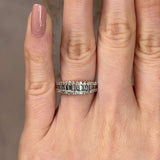 "Avani" Baguette Cut Diamonds Bordered with Round Diamonds Eternity Band Ring