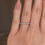 Natural Diamond Scallop Set Eternity Band Wedding Ring SRB