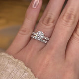 "Jennifer" Round Brilliant Cut Diamond Matching Bridal Set Eternity Engagement Ring