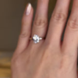 "Arden" Oval Cut Diamond Hidden Under Halo Engagement Ring UHOC01