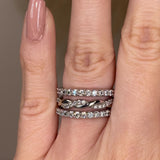 "Suri" 1.10ct Micro Set Diamond Triple Stack Half Eternity Ring ET38