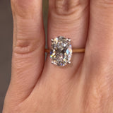 "Anastasia" Gold 2.25 Carat Oval Cut Hidden Under Halo Secret Gemstone Diamond Engagement Ring