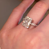 "Mimi" Hidden Under Halo 5 Carat Radiant Cut Diamond Shoulder Engagement Ring