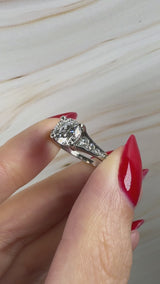 "Caro" Round Cut 2.5 Carat Diamond Shoulder Platinum Engagement Ring