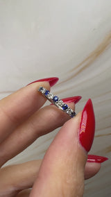 "Loon" Round Cut 0.40 Carat Diamond Sapphire Platinum Eternity Ring