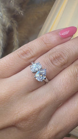 "Sara" 1.75 Carat Toi Et Moi Platinum Engagement Ring SS2S05