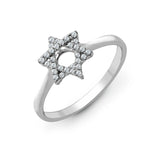 18ct White 0.13ct Diamond Star of David Ring - HEERA DIAMONDS