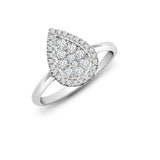 18ct White 0.40ct Dia Cluster Pear Shape Ring - HEERA DIAMONDS