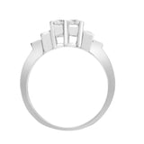 18ct White 1.36ct P.cut & Baguette Diamond Ring - HEERA DIAMONDS