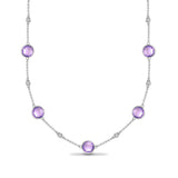18ct White Gold Diamond And Amethyst Necklace - HEERA DIAMONDS
