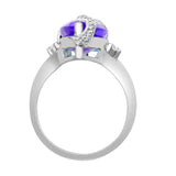 18ct White Gold Diamond And Amethyst Ring - HEERA DIAMONDS