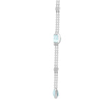 18ct White Gold Diamond And Blue Topaz Necklace - HEERA DIAMONDS