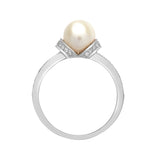 18ct White Gold Diamond And Pearl Ring - HEERA DIAMONDS