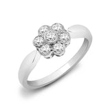 9ct White Gold Diamond Cluster Ring - HEERA DIAMONDS