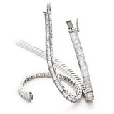 Baguette Cut Diamond Line Tennis Bracelet in Semi Bezel Setting. - HEERA DIAMONDS