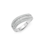 Platinum 0.59ct Diamond R.B.C & Baguette Wave Ring - HEERA DIAMONDS