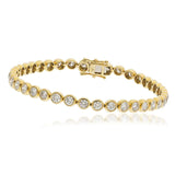 Round Cut Diamond Line Tennis Bracelet in Rub Over Setting - HEERA DIAMONDS