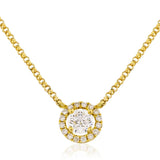 Round Cut Diamond with Halo Pendant - HEERA DIAMONDS