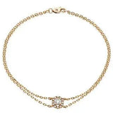 Round Diamond Oval Halo Chain Bracelet - HEERA DIAMONDS