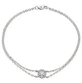 Round Diamond Oval Halo Chain Bracelet - HEERA DIAMONDS
