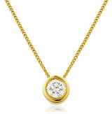 Round Solitaire Diamond Rub Over Setting Pendant - HEERA DIAMONDS