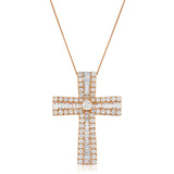 Tapered Baguette Cross Pendant - HEERA DIAMONDS