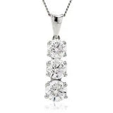 Trilogy- Three stone pendant with an open loop - HEERA DIAMONDS