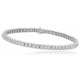 Round Cut Diamond Line Tennis Bracelet in Semi Bezel setting - HEERA DIAMONDS