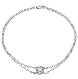 Round Diamond Oval Halo Chain Bracelet - HEERA DIAMONDS