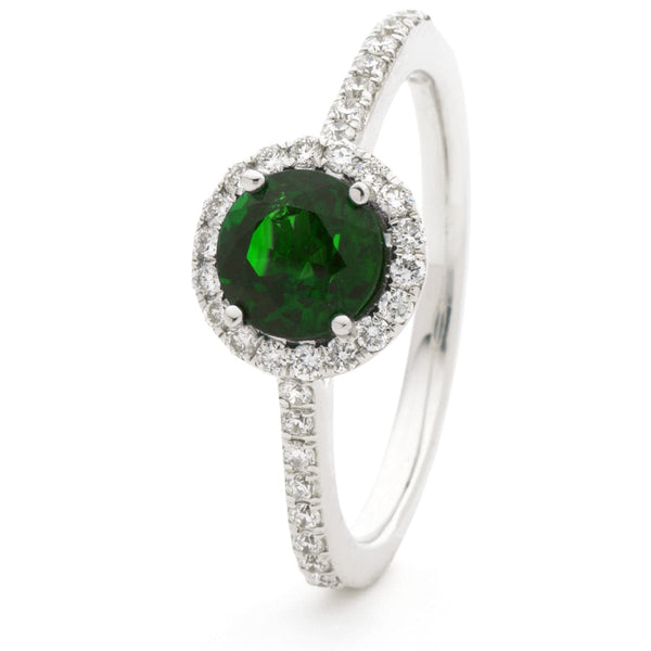 Round Emerald Diamond Halo Ring - HEERA DIAMONDS