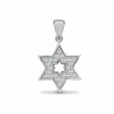 18ct White 0.14ct Diamond Star of David Pendant - HEERA DIAMONDS
