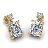 Cushion Shape Lab Grown Diamond Drop Earrings EDCCD - HEERA DIAMONDS