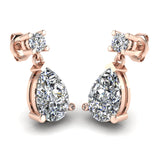 Pear Shape Lab Grown Diamond Drop Earrings EDPSD - HEERA DIAMONDS