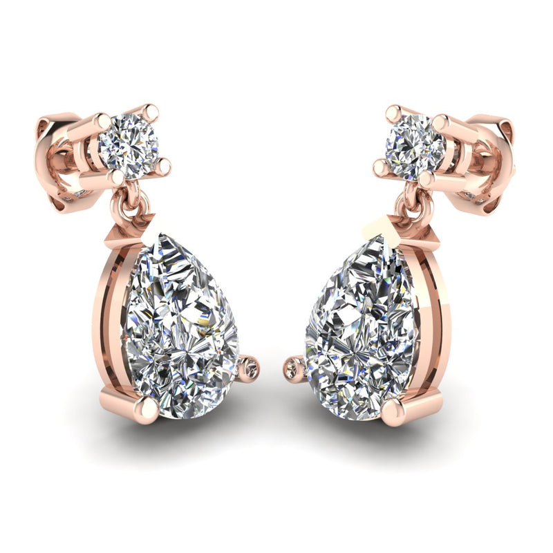 Pear Shape Natural Diamond Drop Earrings EDPSD - HEERA DIAMONDS