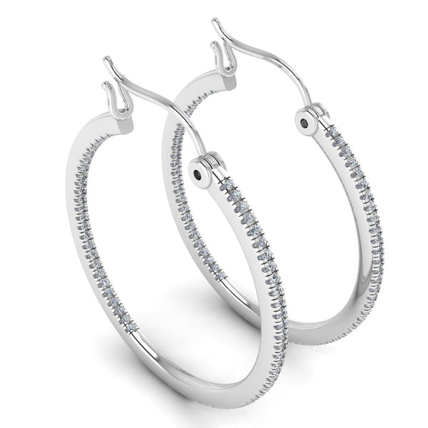 Lab Grown Diamond White Gold Hoop Earrings ER1D - HEERA DIAMONDS