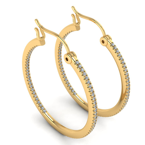 Natural Diamond Yellow Gold Hoop Earrings ER1D - HEERA DIAMONDS