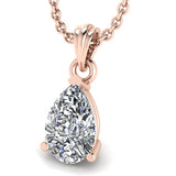 Pear Cut Solitaire Lab Grown Diamond Pendant PPS3B - HEERA DIAMONDS