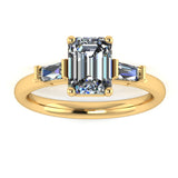 "Elise" Three Stone Emerald Cut Diamond Trilogy Engagement Ring 3SEC50 - HEERA DIAMONDS