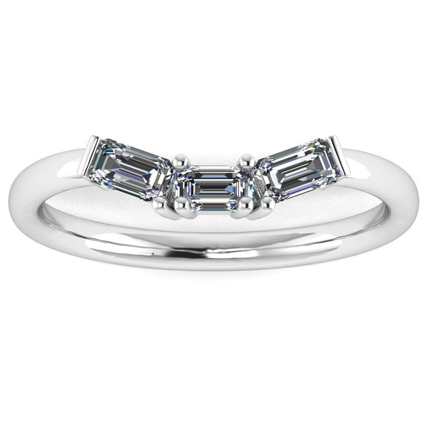 "Yara" V Shape Eternity Ring Emerald Cut Diamond ET36 - HEERA DIAMONDS
