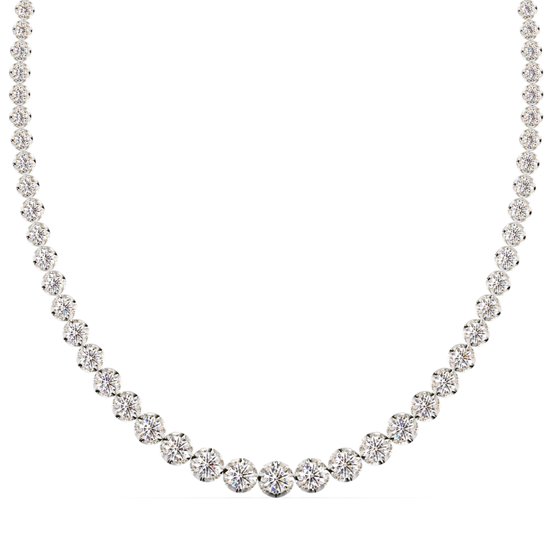 Round Brilliant Cut Graduating Diamond Illusion Set Necklace NE210030 - HEERA DIAMONDS