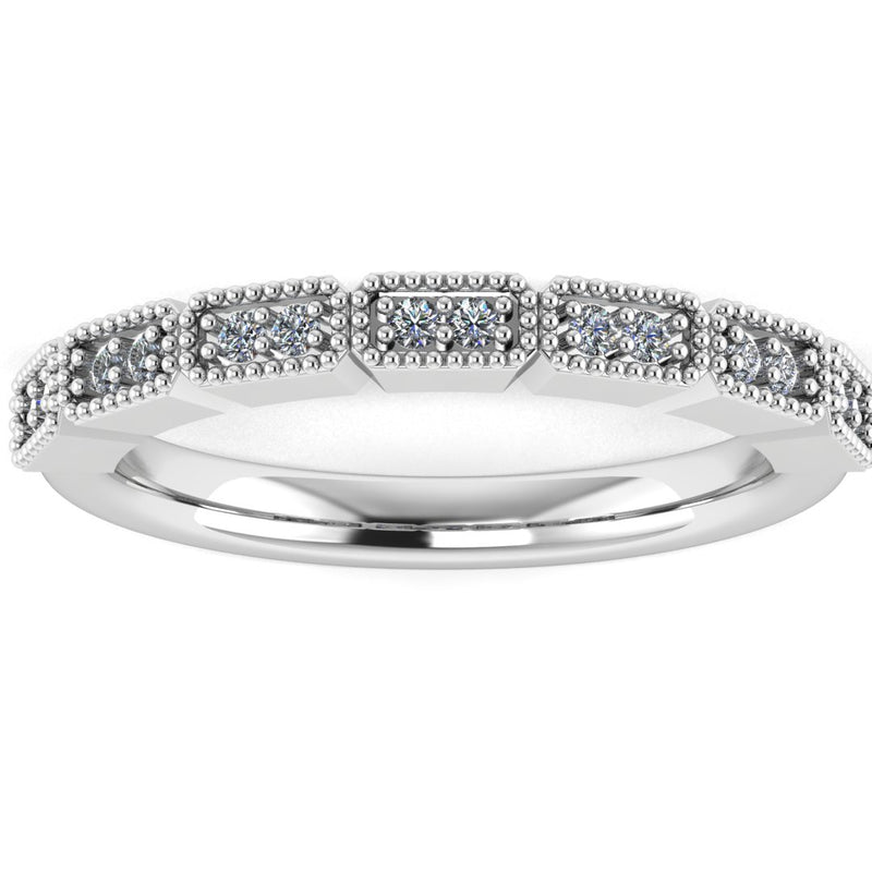 "Kye" Rectangle Pattern Diamond Half Eternity Ring ET76 - HEERA DIAMONDS